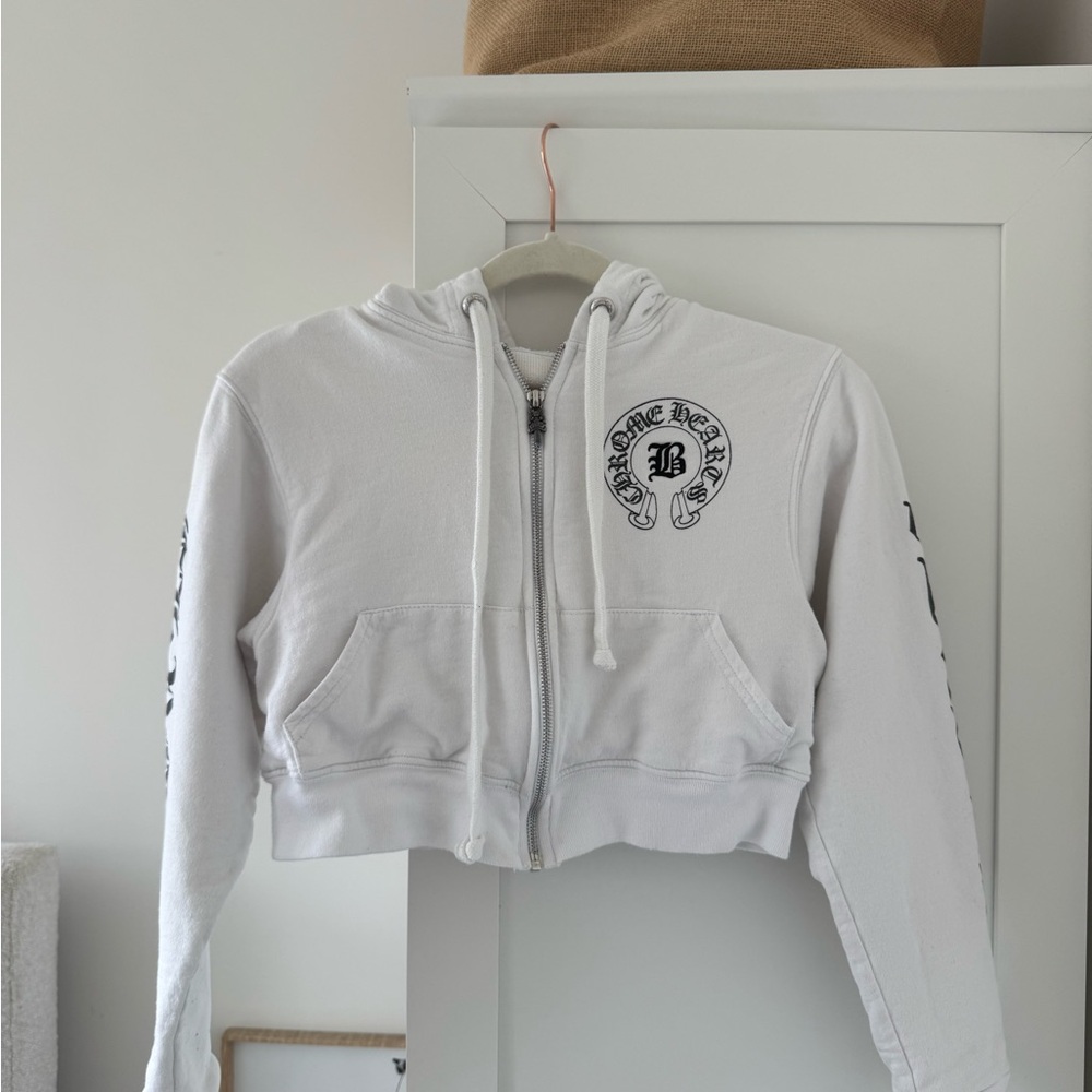 Chrome hearts Bella hadid cropped zip up hoodie